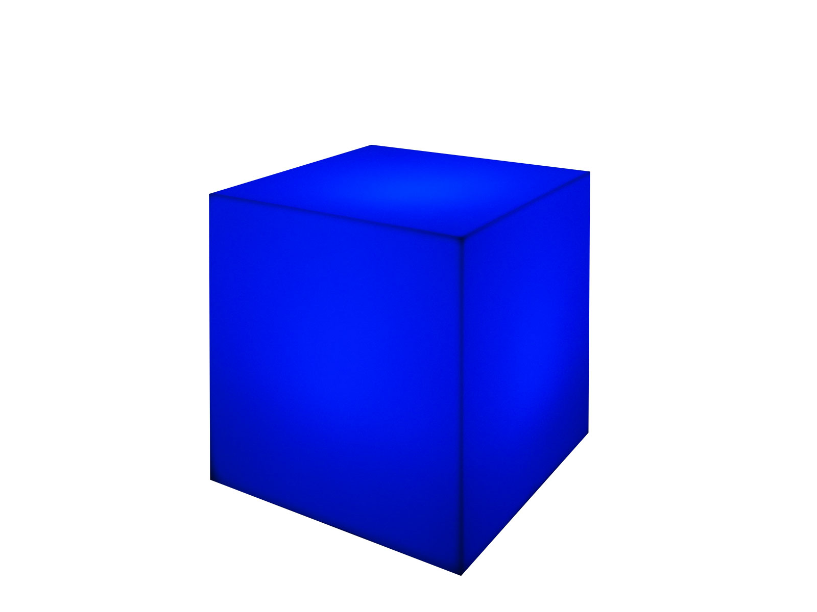 Blue | LED Cube Ottoman -- Trade Show Furniture Rental