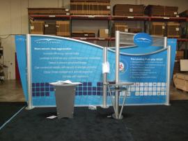 VK-2059 Visionary Designs Hybrid Exhibit with Tension Fabric Graphics and LTK-1001 Modular Pedestal -- Image 1
