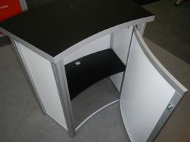 RE-1015 with SEG Fabric Graphic, Halogen Arm Lights, and RE-1227 Small Curved Reception Counter -- Image 4
