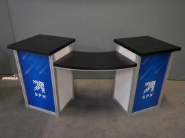 RENTAL: (2) Custom Dual Pedestal Counters with Bridged Curved Tops