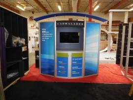 VK-1053 Visionary Designs Hybrid Exhibit with Canopy, Storage, and Large Format Graphics