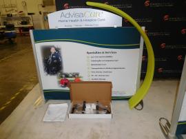 ecoSmart ECO-104T Table Top Display with Fabric Graphics, Direct Print Header, and Accent Curve with Pillowcase Graphic