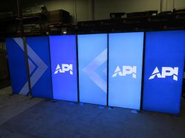 (6) Single-sided LED Lightbox Towers with SEG Fabric Graphics