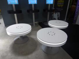 RENTAL: (3) RE-702 Charging Stations with White Laminate Finish, and (3) RE-707 Charging Stations with Black Laminated Counter Tops, and Double-Sided Backlit Silicone Edge Fabric Graphics -- Image 2