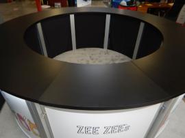 RENTAL: Modified RE-1226 Circular Counter with Added LED Downlighting, Added Hinged Door and Removable Countertop Section, and Interior Platform