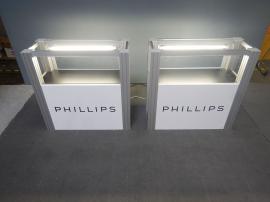 RENTAL: (2) RE-502 Small Display Cases with Lighting and Sintra Infill Graphics