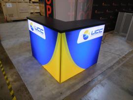 MOD-1702 Backlit Counter with Fabric Graphics, Locking Storage, and MOD-225 USB Charging Ports