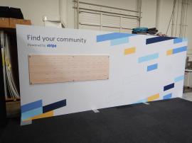 RENTAL: Backwall with Silicone Edge Fabric Graphic (SEG), and Direct Print Sintra Stand-Off Graphic with Wooden Pegs