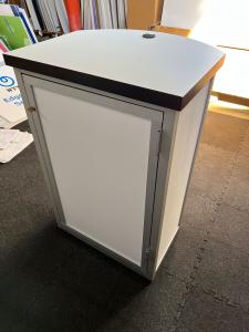 RENTAL: RE-1221 Modular Counter with Direct Print Graphic, Internal Shelf, and Locking Storage -- View 2