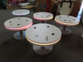 (5) MOD-1452 Coffee Tables with Wireless Charging Pads and Programmable RGB LED Accent Lights