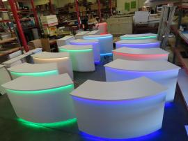 Multiple Custom Counters with RGB LED Accent Lights and Locking Storage