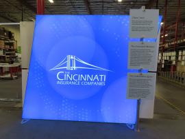 VK-1962 Backlit Display with Tension Fabric Graphic and (3) Direct Print Standoff Graphics