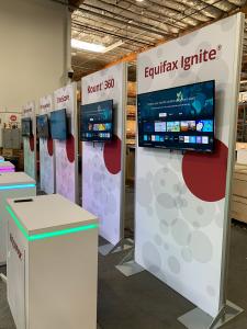 RENTAL: (5) Modified RE-1614 Double-Sided Gravitee Panel Kiosks with 46" Wide x 95" High Gravitee System Panels -- View 2