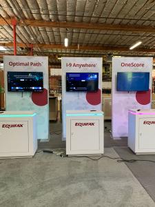 RENTAL: (5) Modified RE-1614 Double-Sided Gravitee Panel Kiosks with 46" Wide x 95" High Gravitee System Panels -- View 3