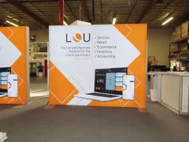 Double-sided SuperNova LED Lightboxes with SEG Tension Fabric Graphics:  (1) 10 x 20 and (2) 10 x 10 Lightboxes -- View 2