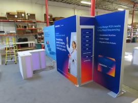 Modified Modular VK-2995 SuperNova Lightbox Inline with SEG Fabric Graphics, MOD-1702 Reception Counter with Backlit Graphics -- View 3