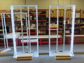 (2) Double-sided SuperNova Lightbox Monitor Stands with Monitor Mounts (96" H x 48" W). Shown w/o SEG Fabric Graphics -- View 3