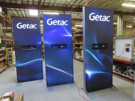 (3) MOD-1646 Double-sided SuperNova Lightboxes with Monitor Mounts and SEG Fabric Graphics