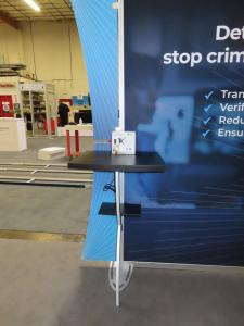 VK-1225 Sacagawea Portable Display with Fabric Backwall Graphics, Floating Circle Graphic, Header, Monitor Mount, (2) Backwall Counters, Printed Wings, and Wireless Charging Pads -- View 2