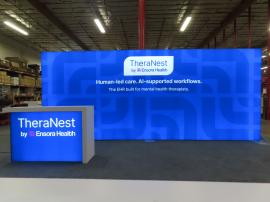 Modified VK-4028 SuperNova Lightbox with SEG Fabric Graphic and MOD-1716 Custom Counter with Backlit Graphic and Locking Storage