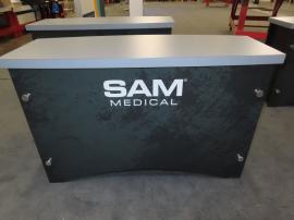 12 ft. Gravitee Tower with Fabric Graphics and Locking Closet Storage and (8) Modular Counters -- View 3