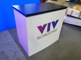 RE-2046 Inline Design with (2) Single-Sided Lightboxes at 114" Wide x 95" High, (2) RE-1202 Reception Counters -- View 3