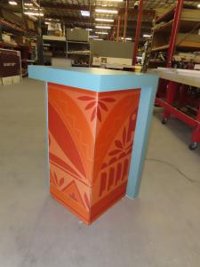 MOD-1731 Backlit Pedestal Counter with Locking Storage and Fabric Graphic -- View 2