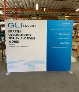 RENTAL: RE-1089 Inline Design with 112" W x 86.25" H Symphony Backwall Frame, SEG Fabric Graphic