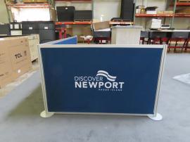 Reconfigurable Symphony Portable Display with Privacy Wall, Tension Fabric Graphics, and (2) LTC-131 Pedestals with with Locking Storage -- Privacy Wall