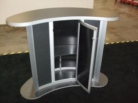Custom Kidney-shaped Counter with Locking Storage -- Image 2