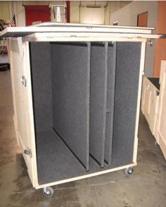 Custom Wood Crate with Dividers and Fabric Lining